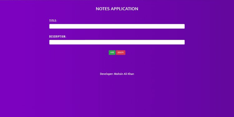 Notes Web Application